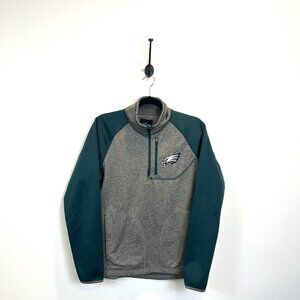 NFL Philadelphia Eagles 1/4 Zip Pullover Softshell Jacket Green Size Small